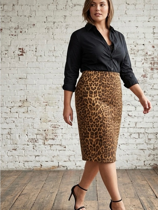 Bloomingdale's Dresses & Skirts - Bloomingdale's Leopard Print Pencil Skirt - Brown/Black